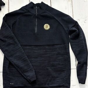Boston Bruins Men’s Black/Charcoal Quarter Zip Men's Sweater